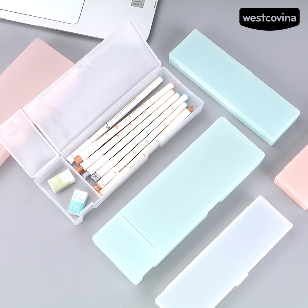 [Hot]✍Hộp Đựng Bút Bán Trong Suốt Bằng Nhựa Giá Đỡ