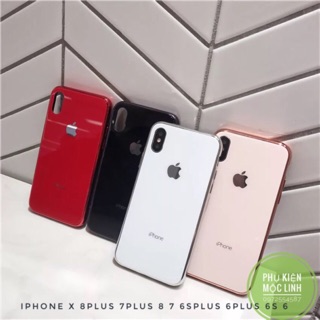 ỐP LƯNG KÍNH VIỀN DẺO CÙNG MÀU GIẢ Xs max IPHONE X XS 8plus 7plus 6splus 6plus 6s 6 Xs max