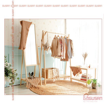 Giá Treo Quần Áo ❤️FREESHIP❤️ Gỗ GUSAN A Hanger 1FM Gỗ 1 Tầng Nội Thât Kiểu Hàn