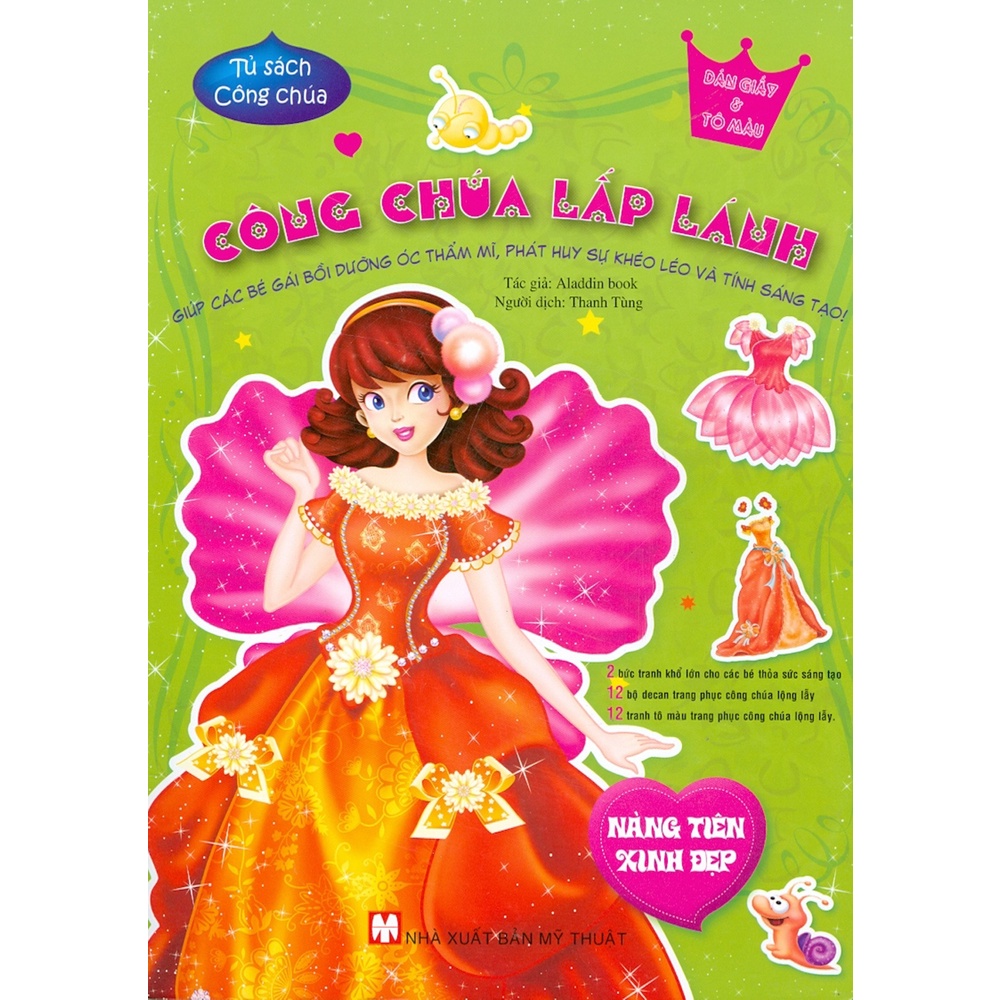 Sách - Tủ Sách Công Chúa - Công Chúa Lấp Lánh (Dán Giấy & Tô Màu)