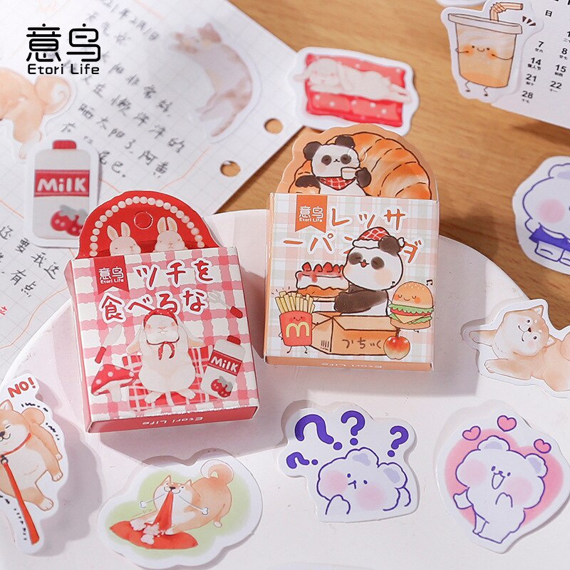Hộp 45 sticker Gấu trúc Panda trang trí sổ tay
