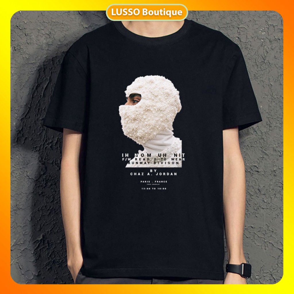 Áo thun unisex BLACK NISTA, Áo thun nam ngắn tay không cổ full size