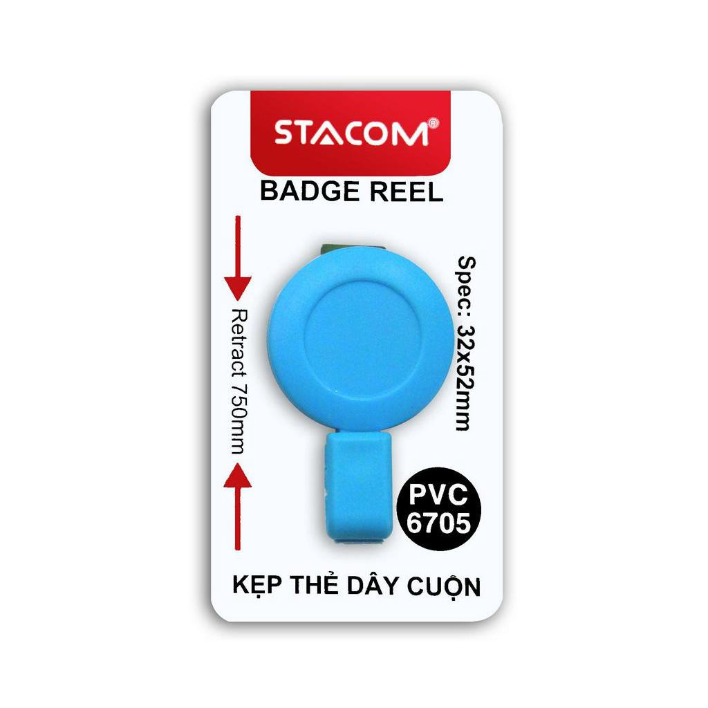 Kẹp Bảng Tên Dây Cuộn Stacom PVC6705 - Xanh Biển