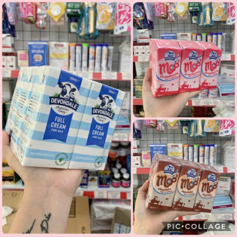 Lẻ 1 hộp Sữa tươi Devondale nguyên kem / dâu /socola nội địa Úc