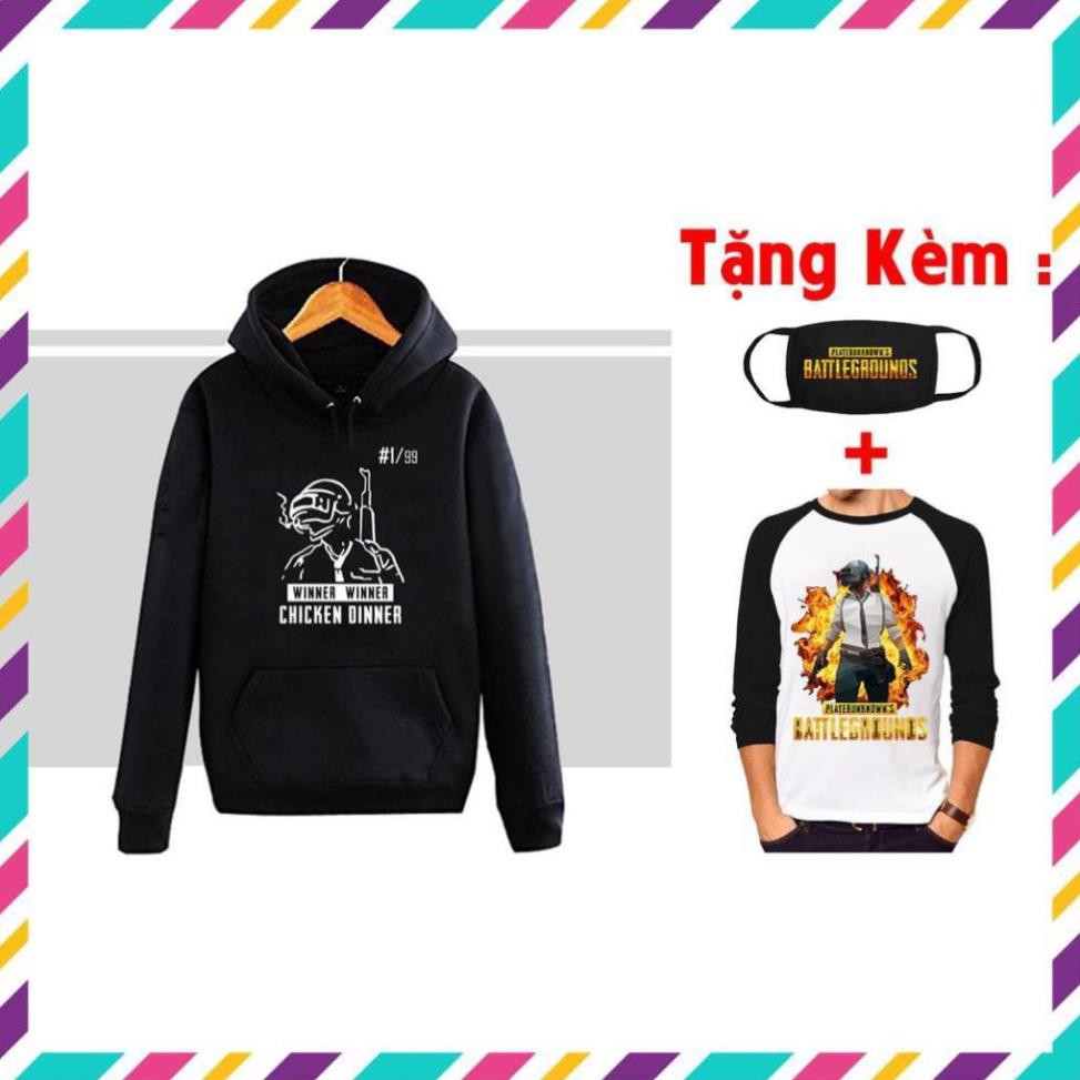 Mua áo Hoodie PUBG Mobile mẫu mới tặng kèm áo thun bịt mặt anime /giá tốt nhất