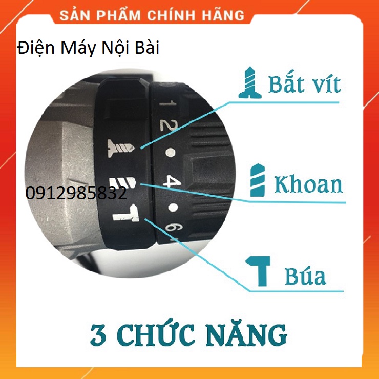 Máy khoan pin MAKITA 198V 3 chức năng có búa không chổi than  pin trâu,Máy khoan pin MAKITA  có tính năng kháng nước100%