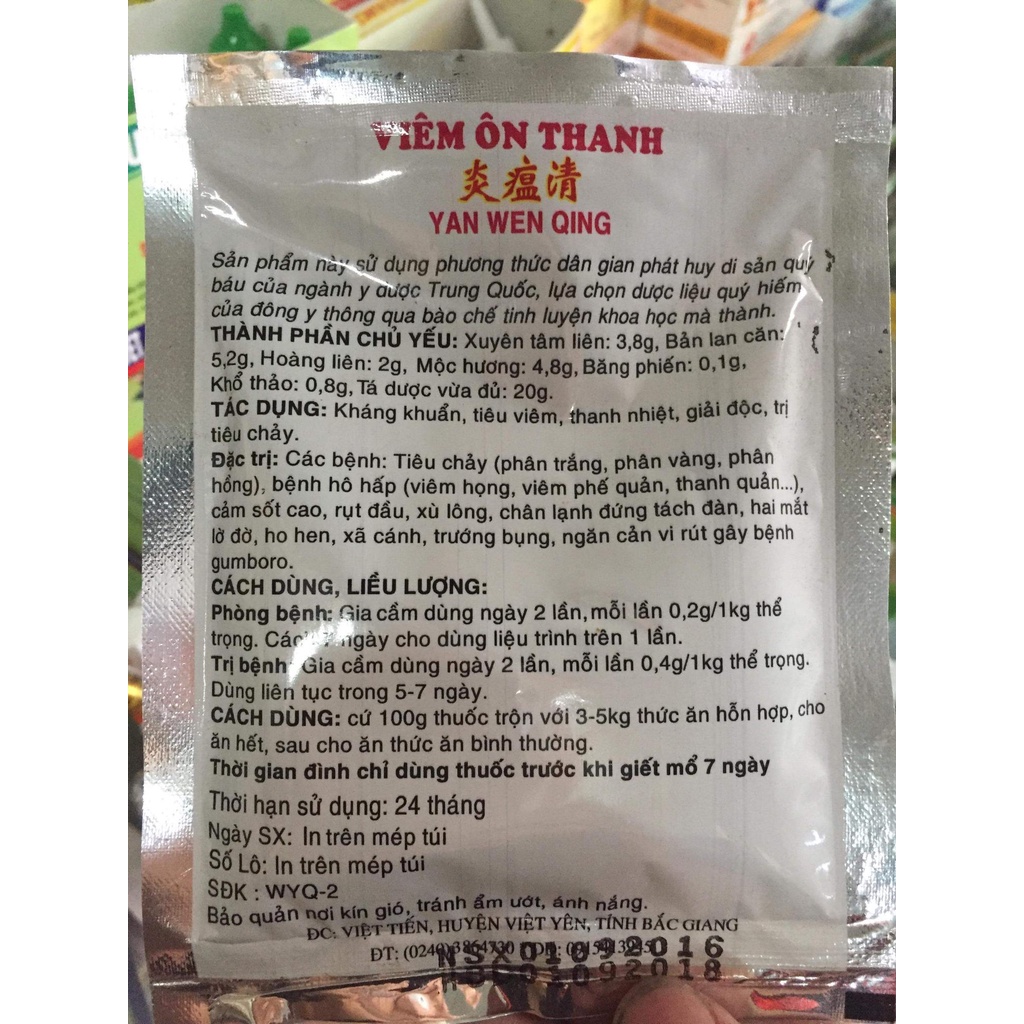 COMBO 2 bịch Viêm Ôn Thanh dạng bột 20g