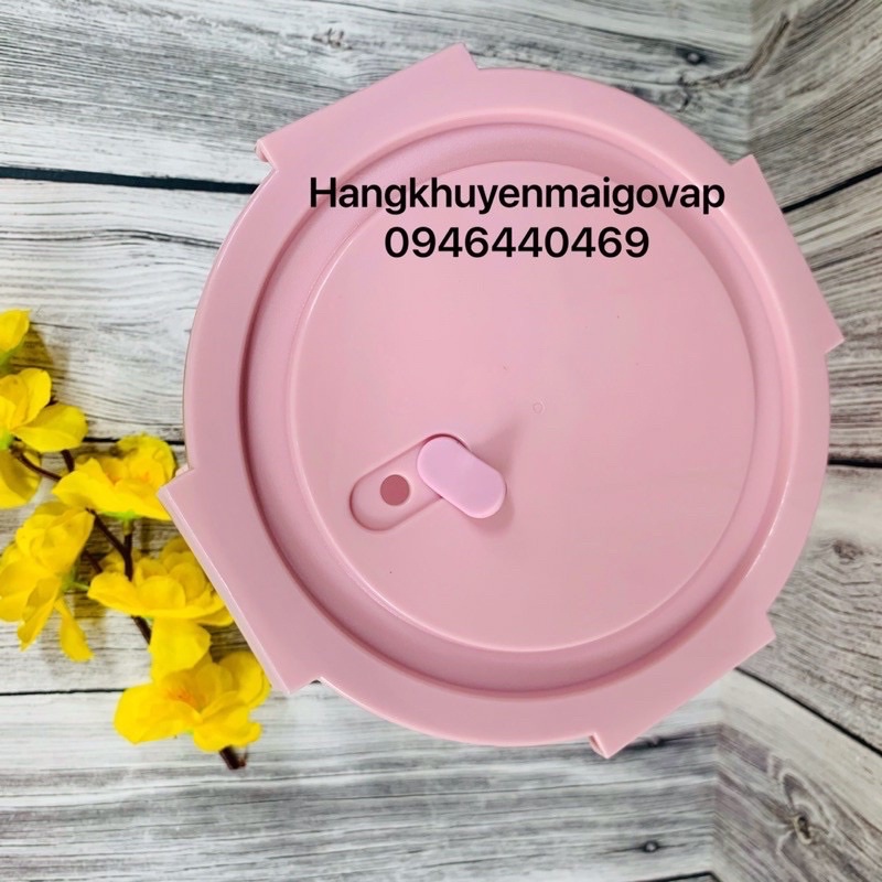 Hộp Mang Cơm Văn Phòng Tròn 620ml Nắp Hồng - Hộp Thuỷ Tinh Chịu Nhiệt, Chống Tràn - Hộp Đựng Canh, Đựng Thực Phẩm