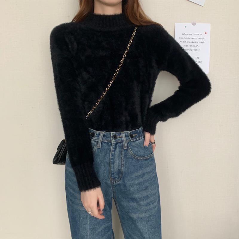 Áo len lông thỏ mỏng nhẹ siêu ấm, áo nữ mùa đông đáng yêu
