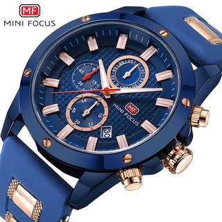 Minifocus thạch anh nam đồng hồ thể thao dây silicon đồng hồ đua nam sinh viên chronograph đồng hồ nam phát sáng tay đồng hồ mf0089