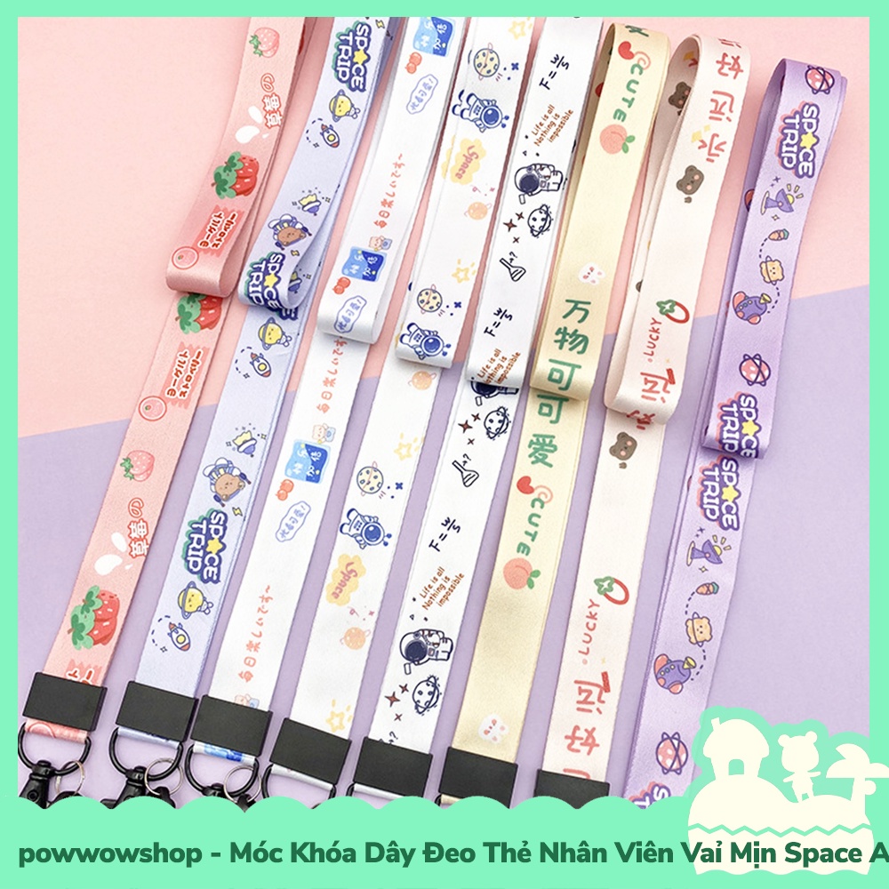 [Sẵn VN - Hỏa Tốc] Dây Móc Đeo Bao Thẻ Nhân Viên Học Sinh Sinh Viên Vải Phong Cách Họa Tiết Hoạt Hình Đáng Yêu Dễ Thương