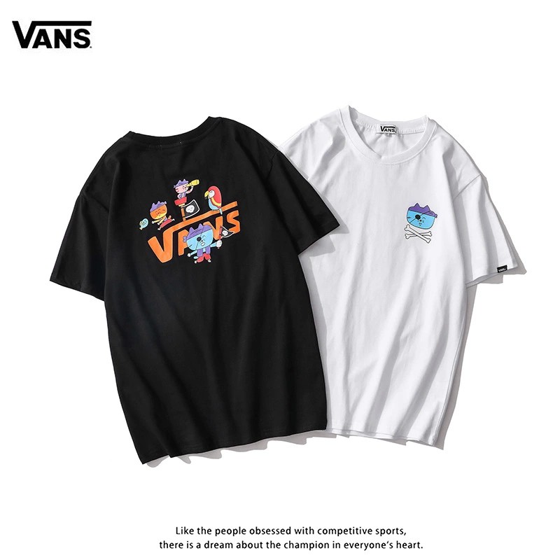 Vans short-sleeved tide thương hiệu pure cotton loose new ins couple t-shirt