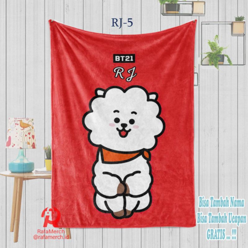 Chăn In Hình Nhân Vật Bt21 Rj - Bt21 - Rj - Bts