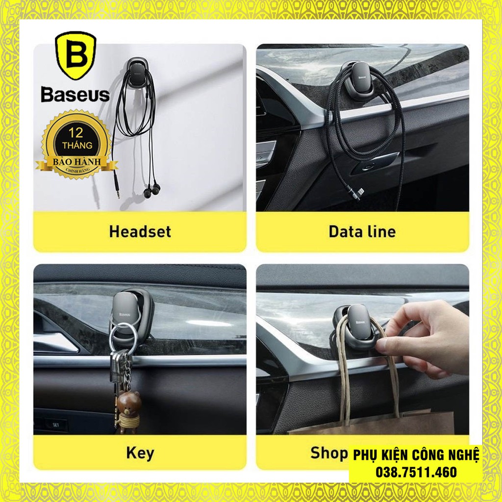 Miếng dán móc treo đa năng Baseus Beetle Vehicle Hook (2 PCS / Set )