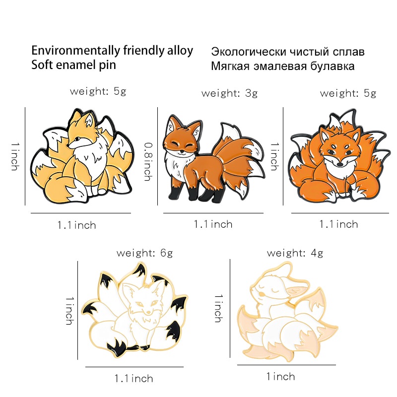 Ghim cài áo hình chú cáo dễ thương trang trí quần áo cho bé