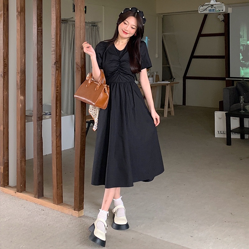 Đầm Tay Phồng Hở Lưng Thắt Nơ Phong Cách Hàn Quốc Thời Trang Mùa Hè Xinh Xắn Cho Nữ