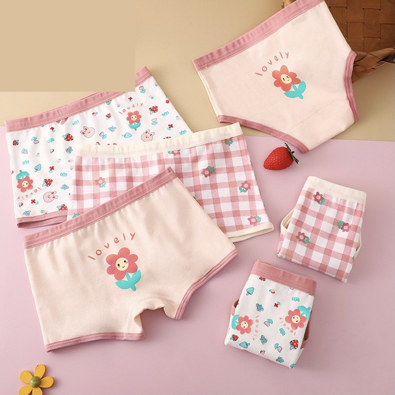 Quần Chip Đùi Bé Gái Set 3 chiếc Bu baby Vải Bamboo Mềm Mịn