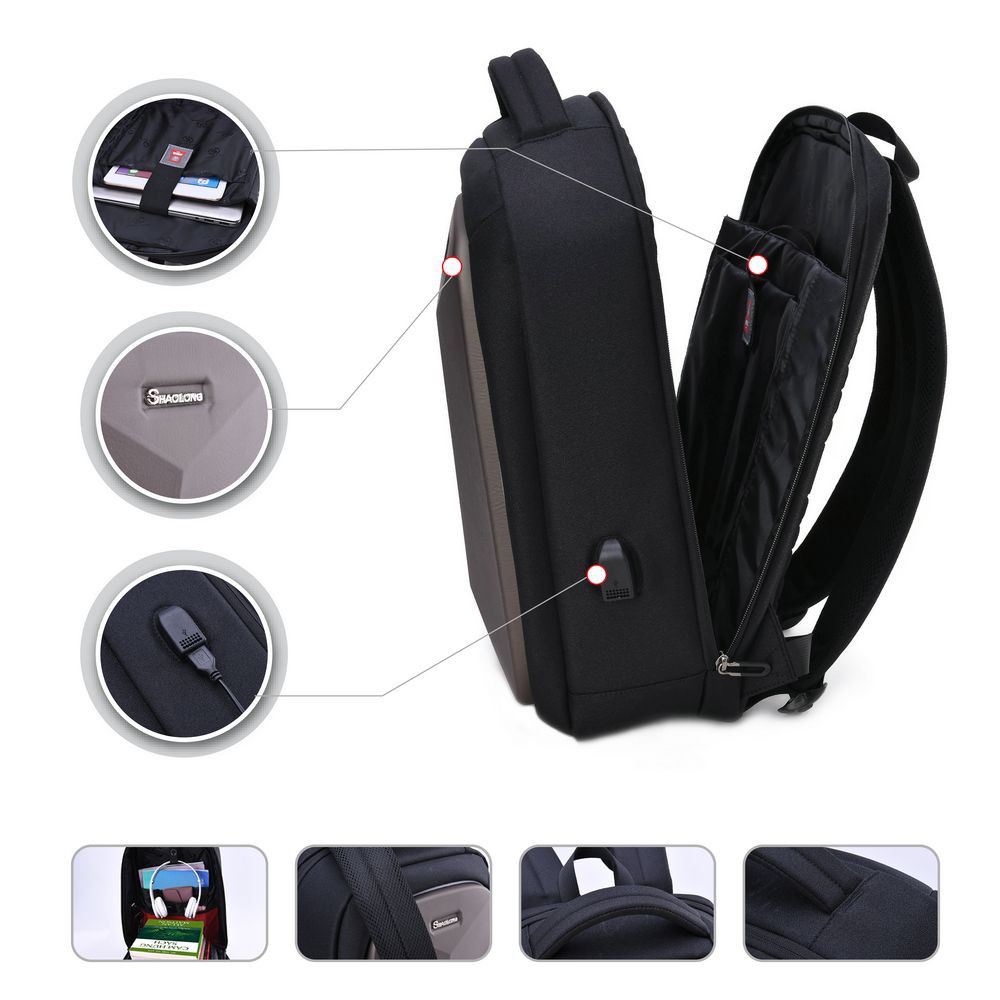 Balo nam nữ công sở balo unisex chống trộm chống thấm nước ngăn laptop 15 inch có cổng sạc USB tiện lợi SHAOLONG SL13 #8