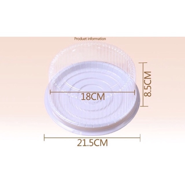 50 HỘP NHỰA TRÒN ĐẾ TRẮNG A022 ( Kích thước lọt lòng 18cm)