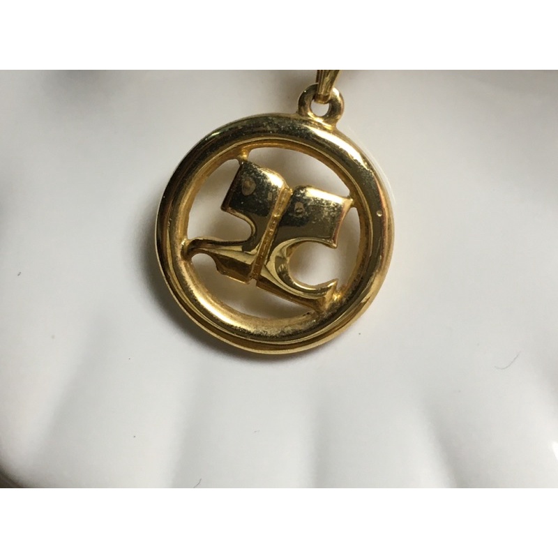 Dây chuyền vintage Courrèges Pháp - mặt dây logo dây mảnh
