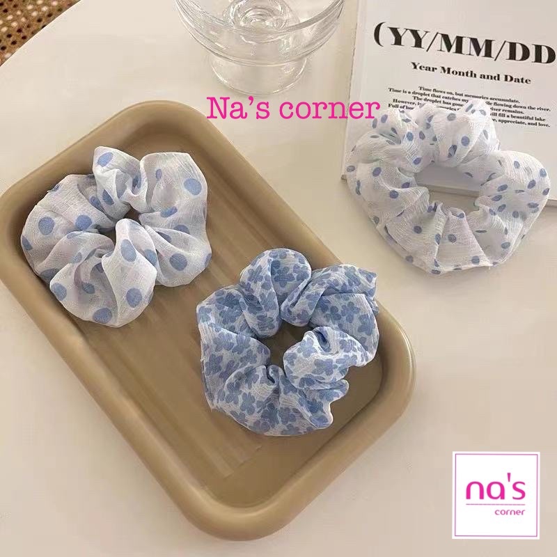 Thun cột tóc vải chun buộc xanh dương - Link 2