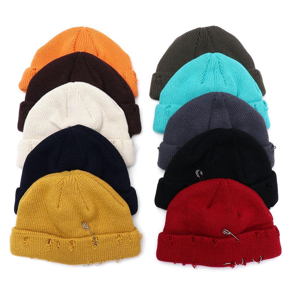 Mũ Beanie Đính Vòng Kim Loại Phong Cách Hip Hop Thời Trang Mùa Đông
