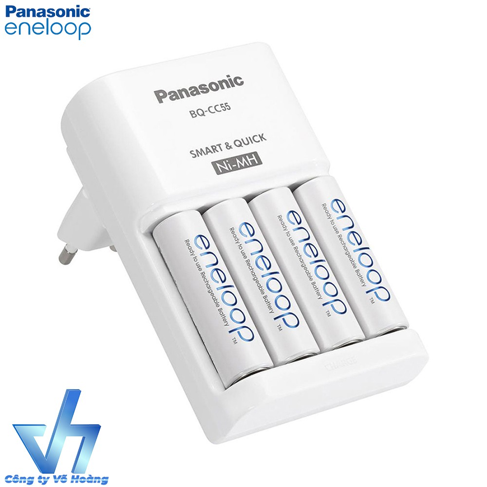 Sạc nhanh cao cấp 1.5 giờ Panasonic tự ngắt sạc, kèm 4 pin AA 2000mAh