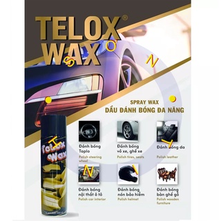 Chai xịt làm bóng da, dưỡng nhựa nhám Telox Wax 550ml