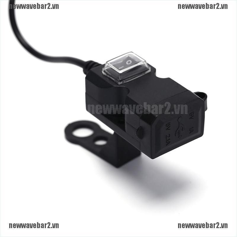 Bộ 2 Ổ Cắm Sạc Usb Kép 12v Chuyên Dụng Cho Tay Cầm Xe Mô Tô