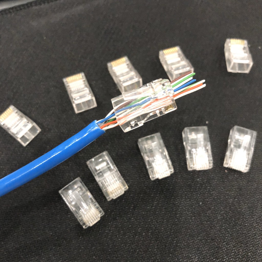 SIÊU HOT  Hạt Mạng Xuyên Thấu RJ45 Túi 100 Hạt-TIIỆN LỢI VÀ KÍNH TẾ
