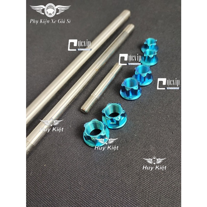 Cốt Trục Bánh Xe Trước Sau Và Cốt Trục Phuộc Giữa Kèm Tán Titan Thật GR5 Cho Exciter 135 (2011 - 2014) MS4187