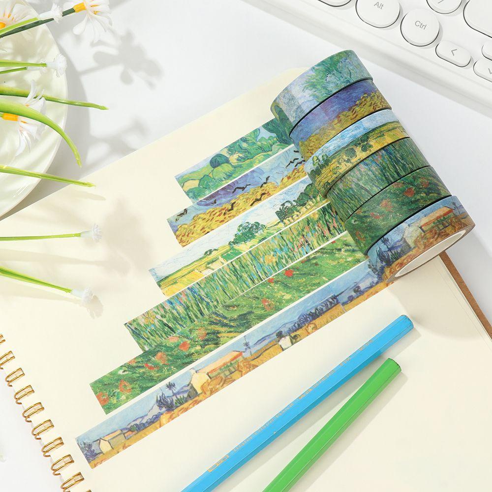 PISTA Giấy Dán Hình Tranh Van Gogh Trang Trí Sổ Tay DIY