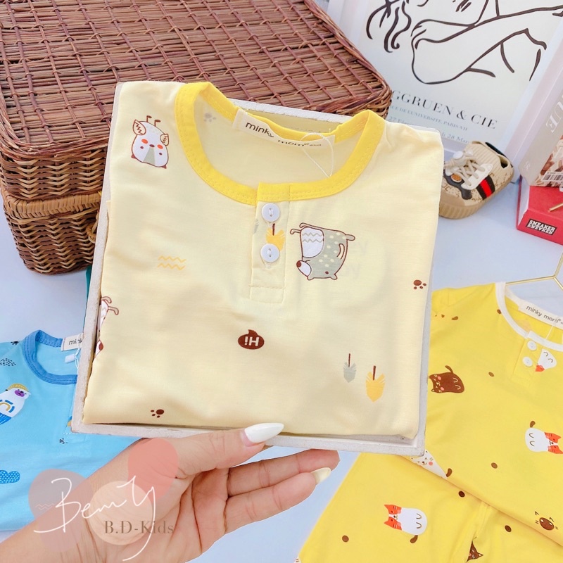 Minky mom dài tay cho bé ❤️ freeship ❤️ đồ ngủ thun lạnh cho bé trai bé gái