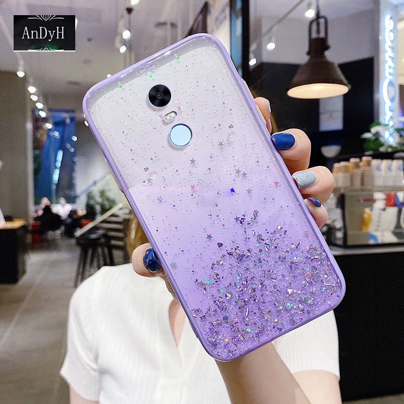 Ốp điện thoại mềm chống sốc họa tiết không gian lấp lánh cho Xiaomi Redmi 5 Plus