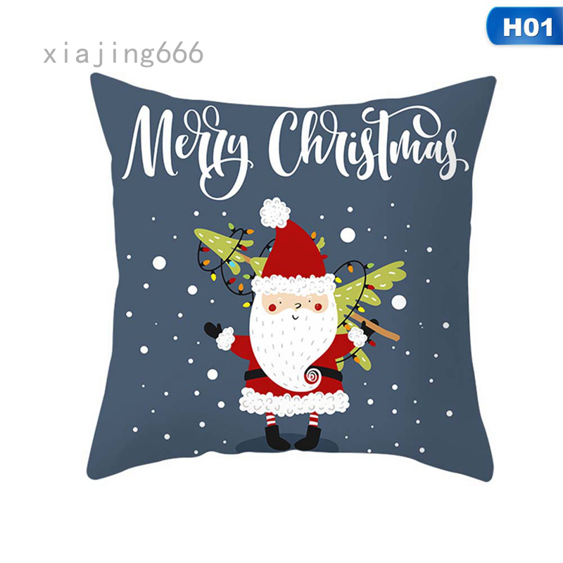 Vỏ gối vải lanh họa tiết giáng sinh