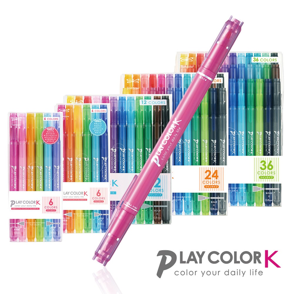 BỘ BÚT HIGHLIGHT 2 ĐẦU TOMBOW PLAY COLOR K 12/24/36 MÀU