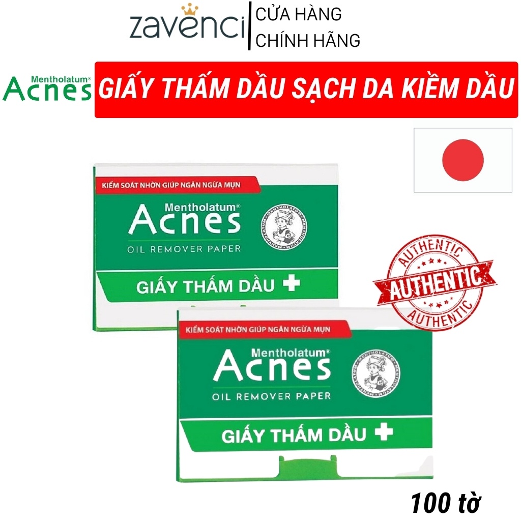 Giấy thấm dầu COMBO2 Acnes loại bỏ dầu hiệu quả (100 tờ/túi)