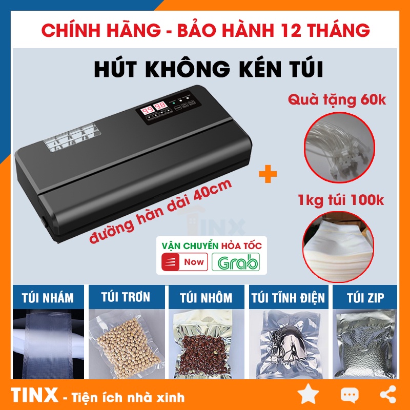 Máy hút chân không tự động P400 không kén túi, hút được túi trơn 2 mặt và túi nhám cao cấp