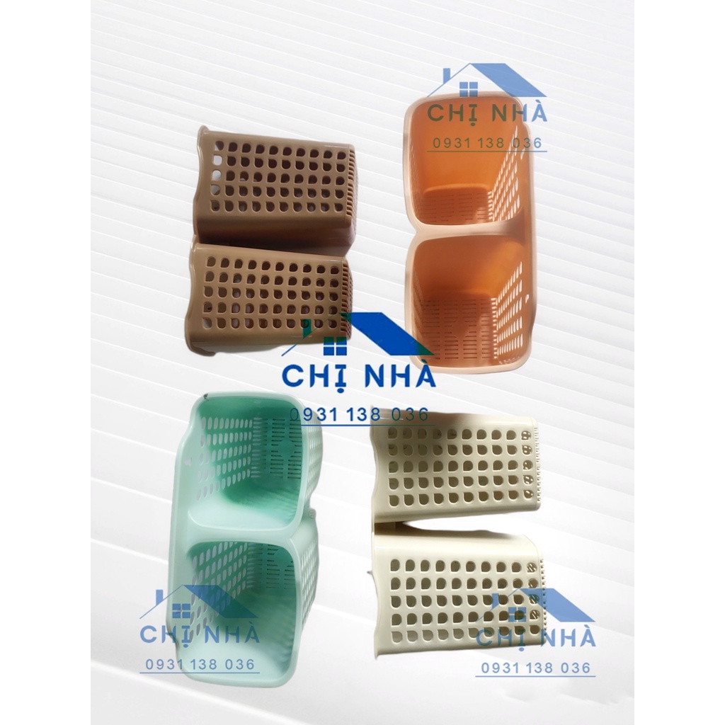 Ống Đũa Nhựa 2 Ngăn Cao Cấp