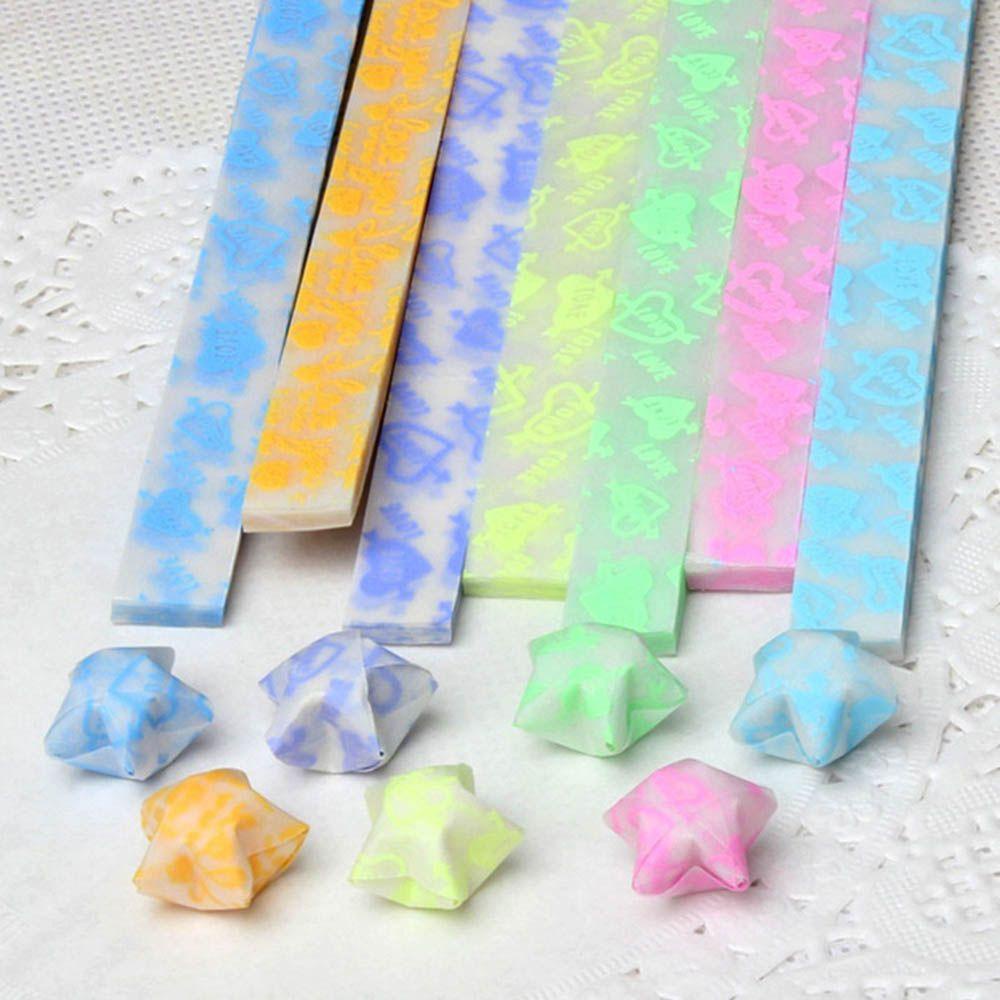 Cuộn 210 giấy xếp origami hình ngôi sao HCHC màu sắc phát sáng trong đêm