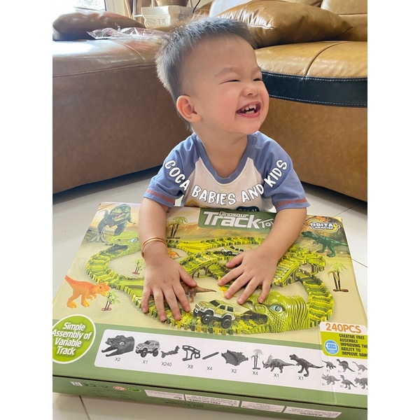 Trò chơi đường đua khủng long với chất liệu cao cấp 240 chi tiết phiên bản mới vô cùng xịn xò cho bé từ 3 4 5 tuổi