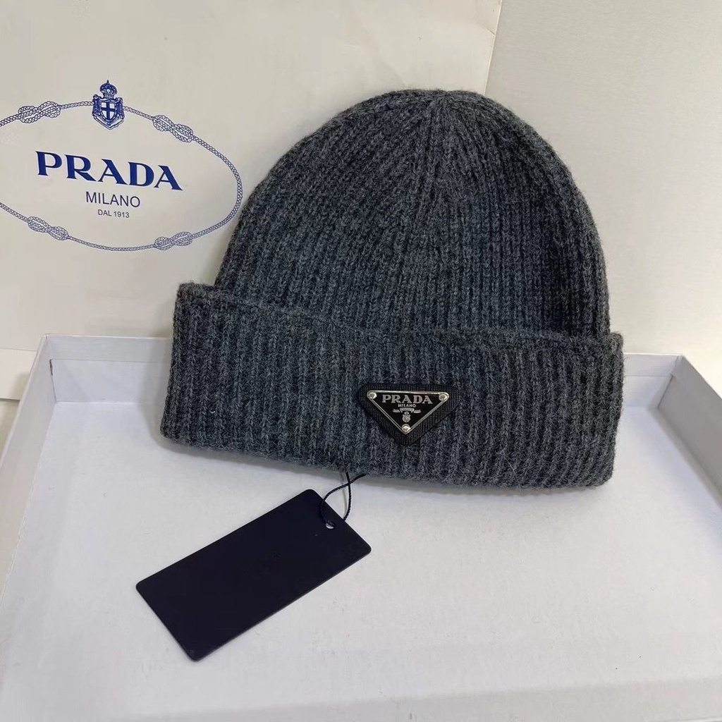 Nón Len Prada Giữ Ấm Mùa Thu Đông Thời Trang Cho Nam Nữ