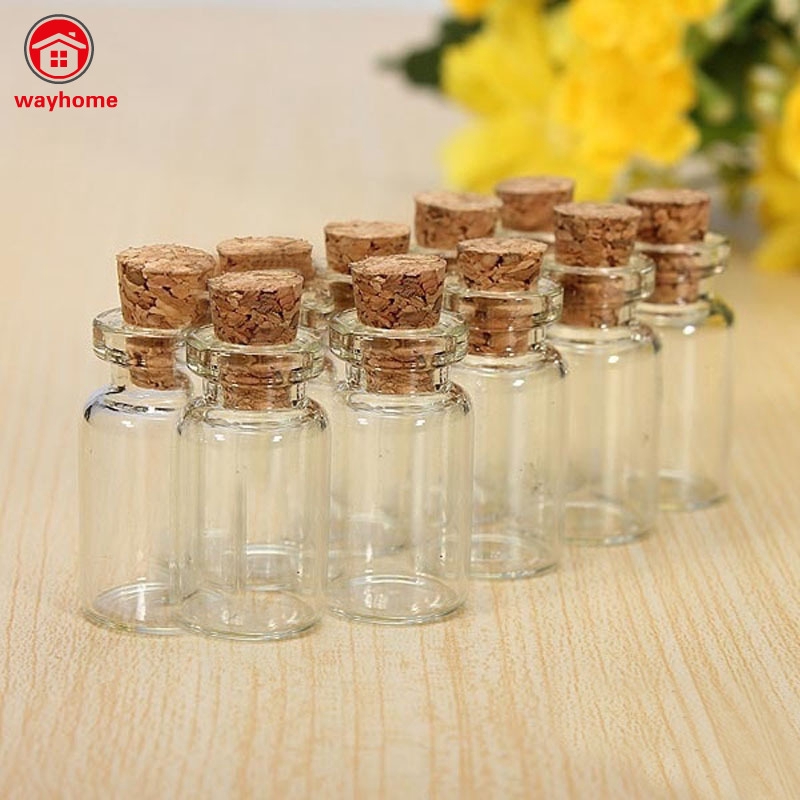 Bộ 10 lọ thủy tinh nút bần nhỏ 1ml trang trí tiệc cưới giáng sinh