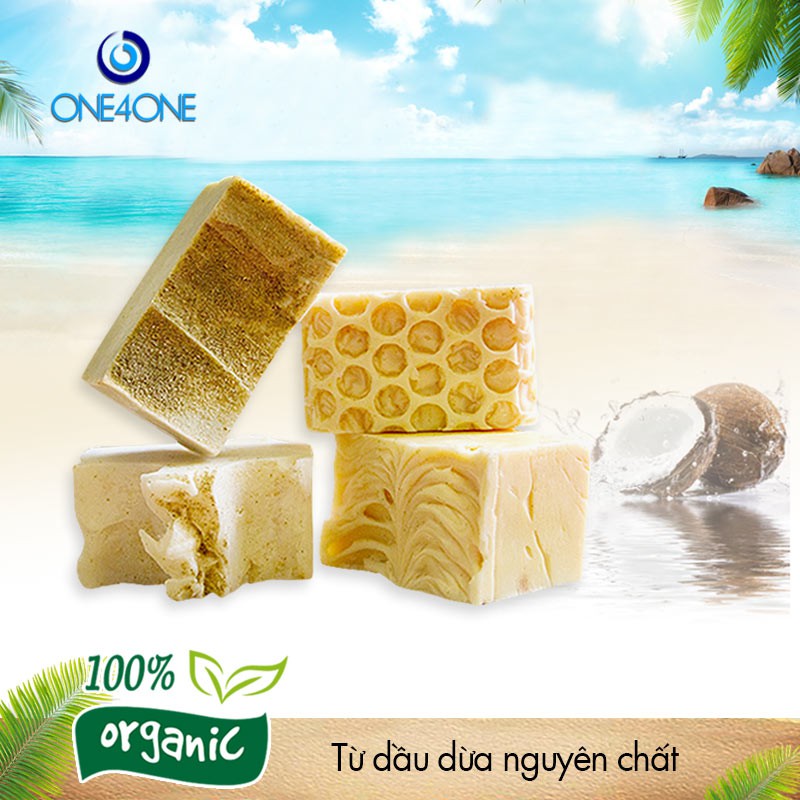 XÀ BÔNG DỪA HANDMADE HƯƠNG SẢ CHANH/  COCONUT SOAP (LEMONGRASS)