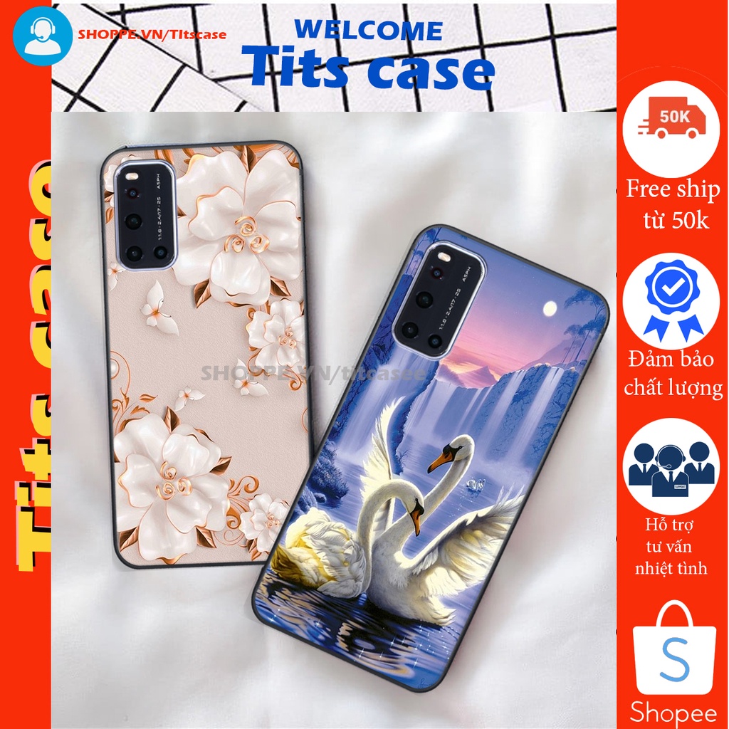 Ốp lưng Vivo V19 in hình thiên nga,hoa may mắn, đặc sắc ĐỘC - LẠ - BỀN