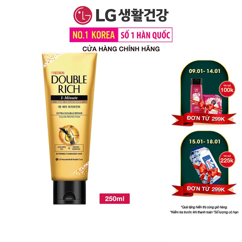 Kem xả Double Rich 1 Minute Hair Treatment giúp tóc chắc khỏe 250ml