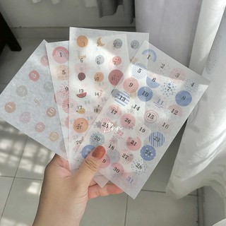 Sticker số trang trí sổ lịch hàng ngày