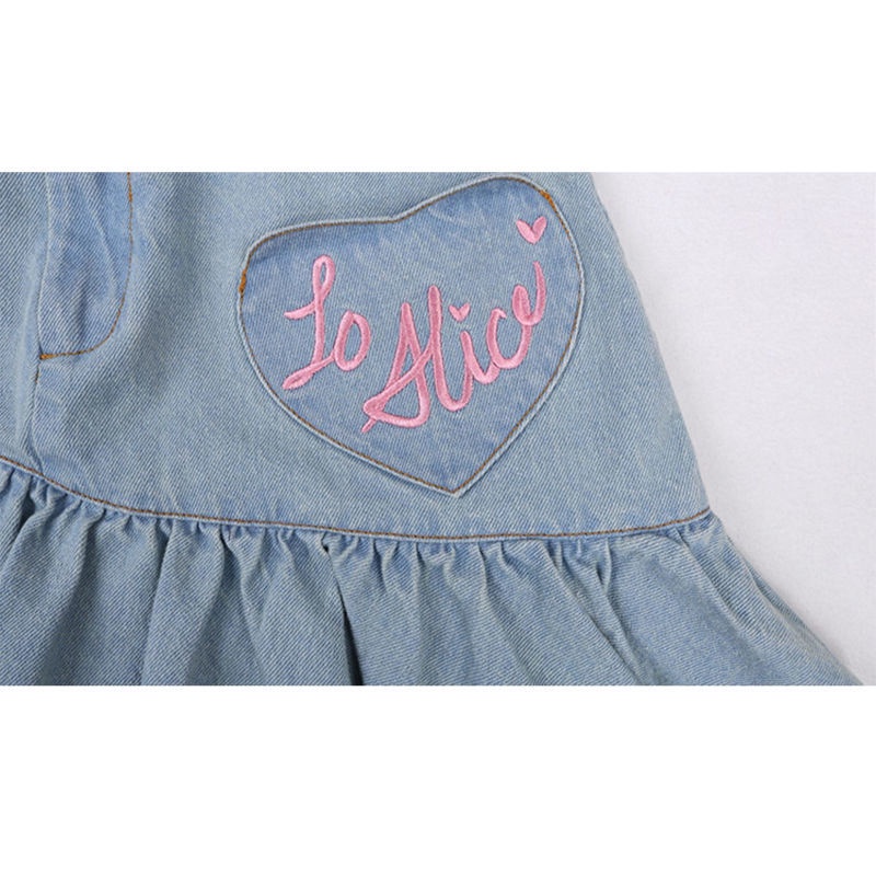 Chân Váy Denim Hoạ Tiết Thêu Thời Trang Mùa Hè Cho Phái Nữ