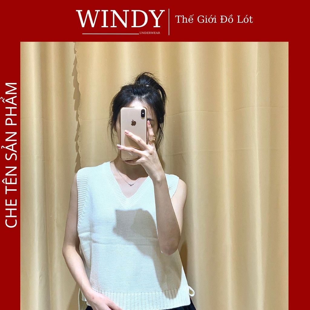 Áo Len Gile Nữ Cổ Tim Xẻ Tà Lệch Vạt Chất Lông Cừu Ấm Thời Trang Thu Đông Windy Secret