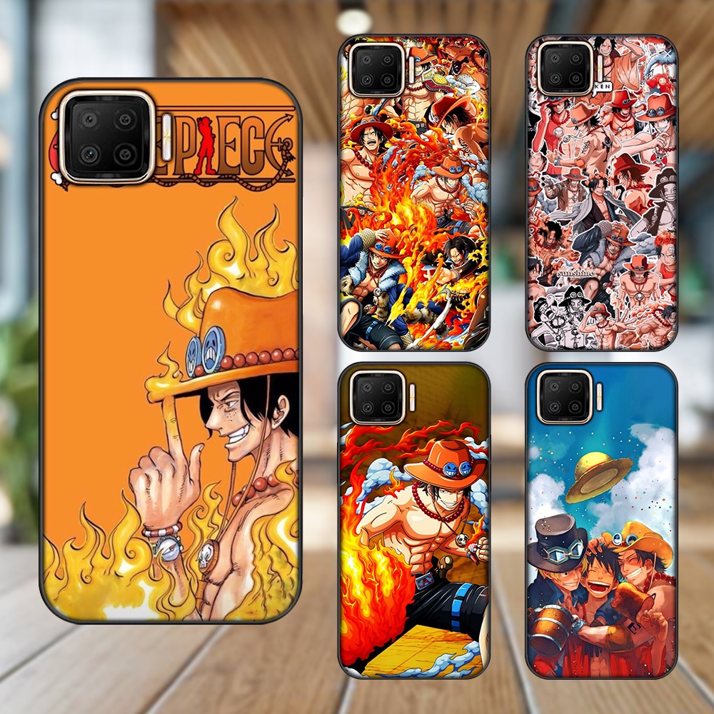 Ốp lưng Oppo A73, A93 4G viền đen in hình Ace One Piece
